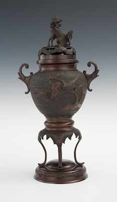 Appraisal: A Large Cast Metal Chinese Censer Styled after the antique