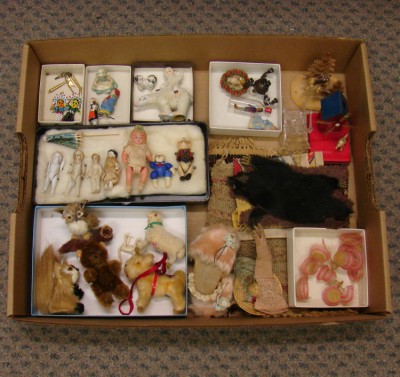 Appraisal: Lot of minis Dolls in parian celluloid doll artist bead