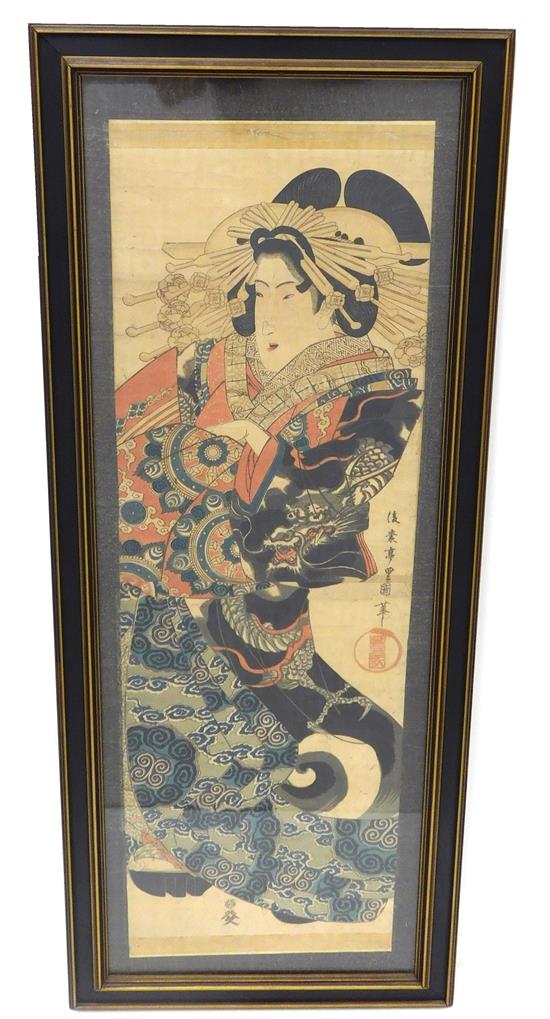 Appraisal: ASIAN th th C Japanese woodblock print diptych with date