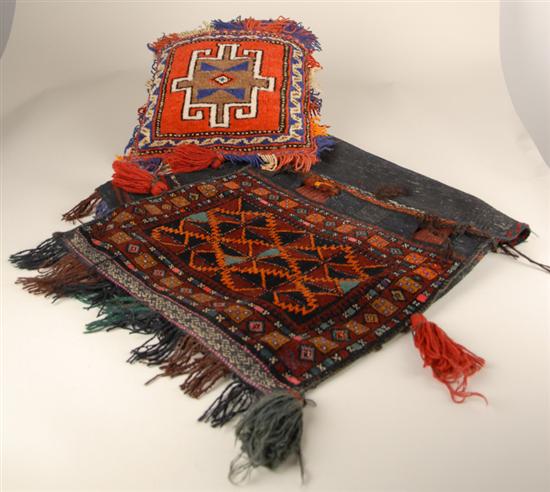 Appraisal: A Baluchi Saddle Bag and Caucasian Pillow ' x '