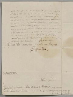 Appraisal: Christian VII of Denmark - Document Signed October Two-page document