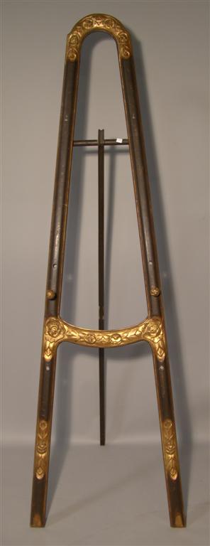 Appraisal: VICTORIAN STYLE EBONIZED AND GILT WOOD EASEL h w d