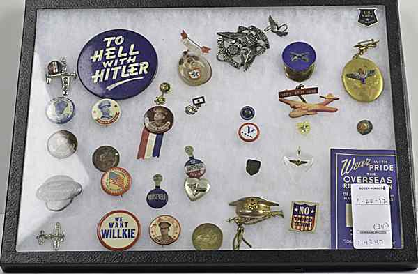 Appraisal: US WWII Homefront Pins Lot of Thirty-Five Lot includes assorted