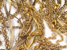 Appraisal: A quantity of gold plated chains