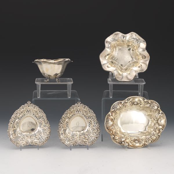 Appraisal: FIVE STERLING SILVER TABLE DISHES BY GORHAM WATSON WALLACE AND