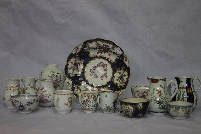 Appraisal: A FIRST PERIOD WORCESTER DISH and a collection of other