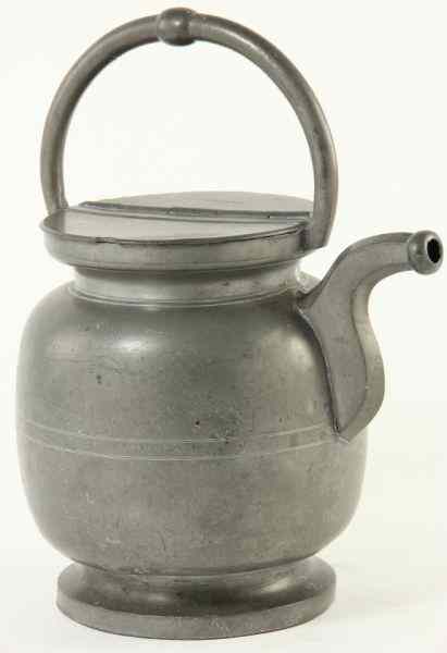 Appraisal: Pewter Handled Pitcher Ville Franche th century French with hinged