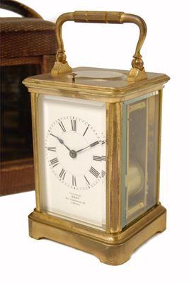 Appraisal: A French gilt brass repeating carriage clock with a platform