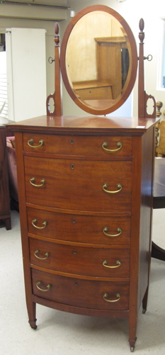 Appraisal: TALL MAHOGANY DRESSER WITH ATTACHED TILT MIRROR Berkey Gay Furniture