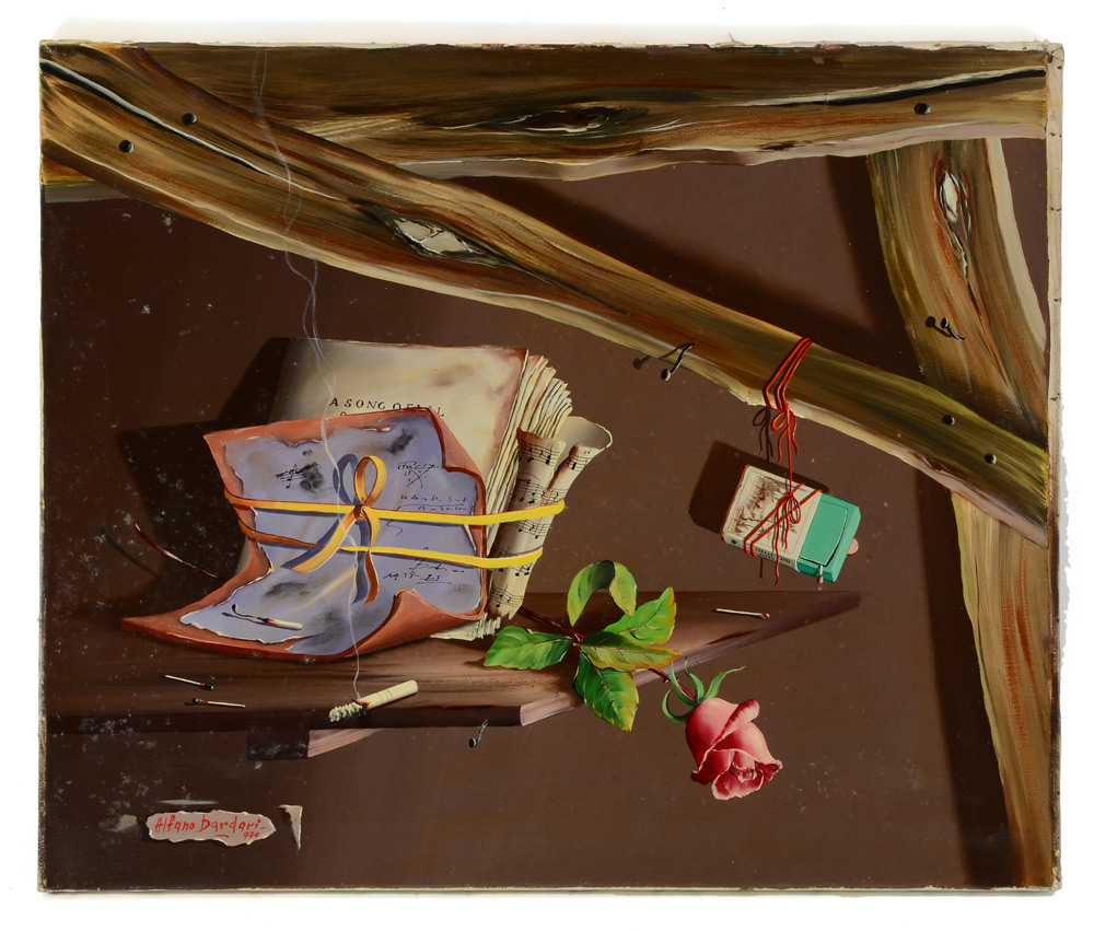 Appraisal: DARDARI Alfano Italian - Trompe l' oeil with Musical Theme