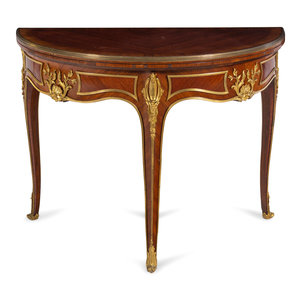 Appraisal: A Louis XV Style Gilt Bronze Mounted Kingwood Flip-Top Table