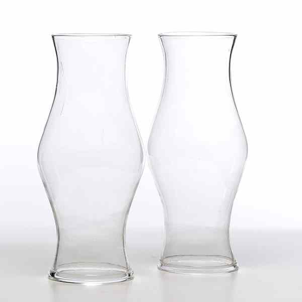 Appraisal: Blown Glass Hurricane Shades American a pair of colorless blown