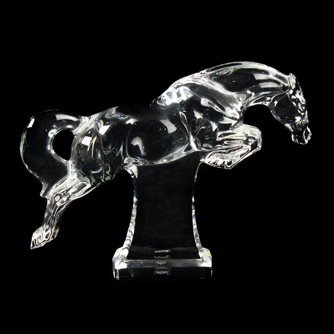 Appraisal: BACCARAT GLASS MODEL OF A LEAPING HORSE Baccarat glass model