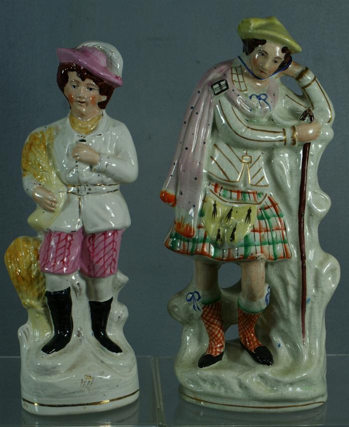 Appraisal: Two assorted English Staffordshire figures first one is depicting a