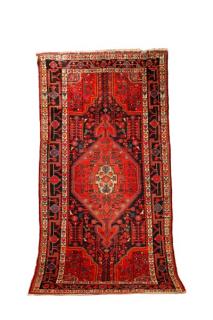 Appraisal: Hand Woven Persian Hamadan Rug Wool Iran Tribal and geometric