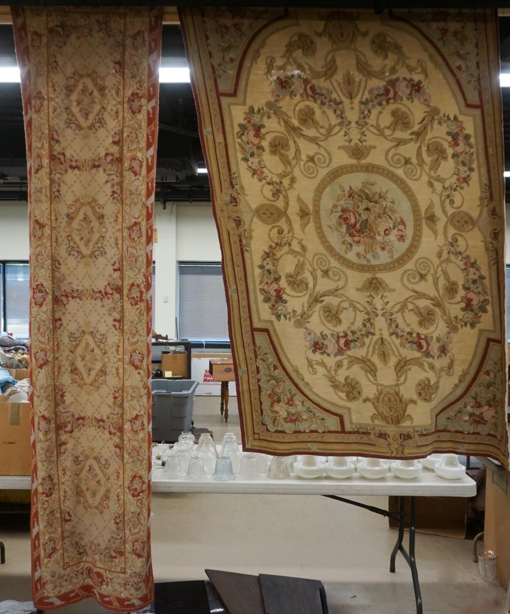 Appraisal: TWO AUBUSSON STYLE RUGS LARGER FT IN X FT INTwo