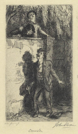 Appraisal: JOHN SLOAN Two etchings Nanon Beats the Drum x mm