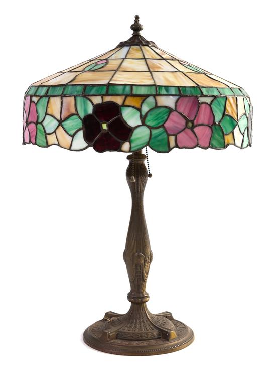 Appraisal: Sale Lot An American Leaded Glass Table Lamp EARLY TH