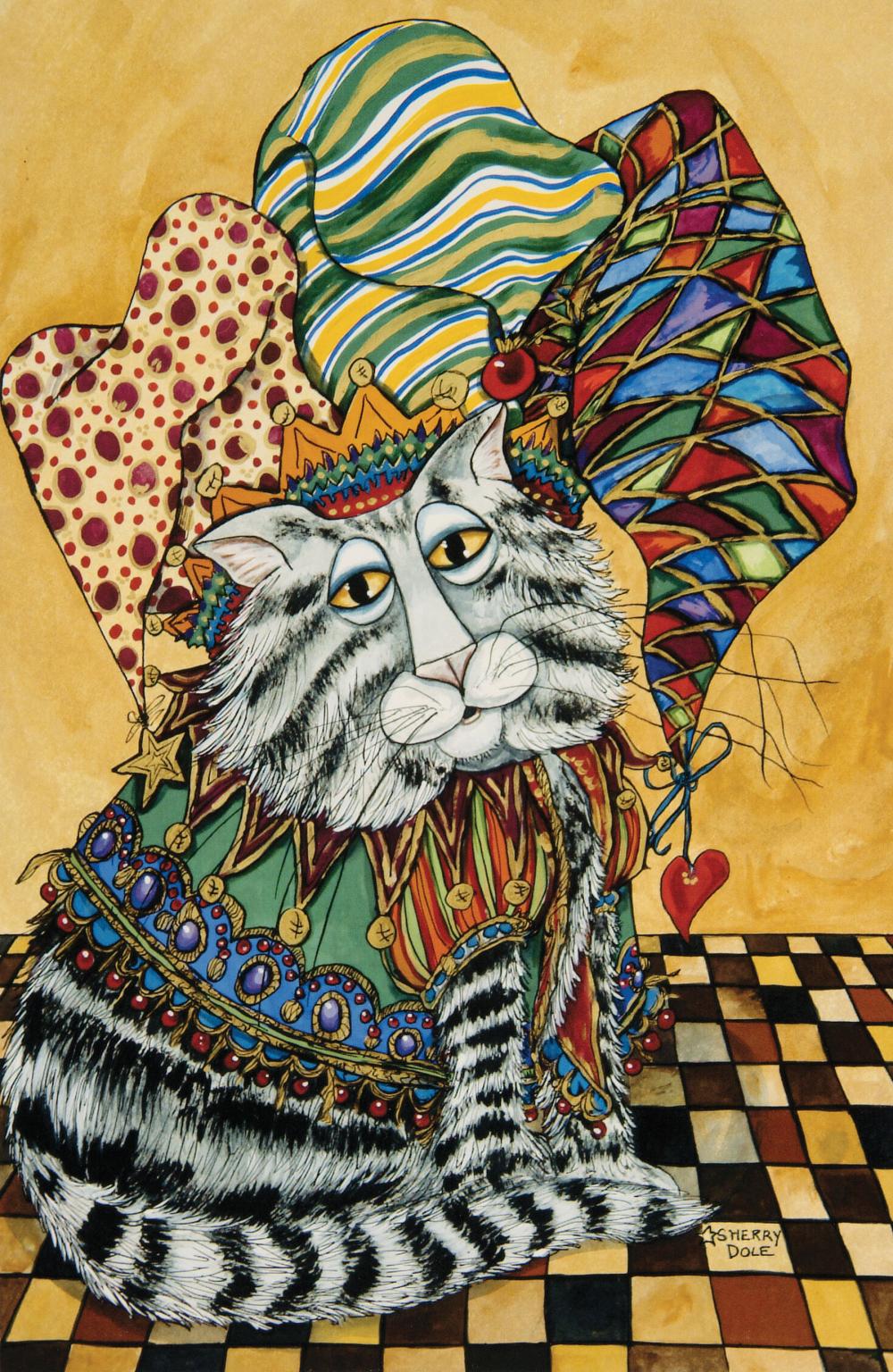 Appraisal: Sherry Dole American b Jester's Tabby color lithograph on paper