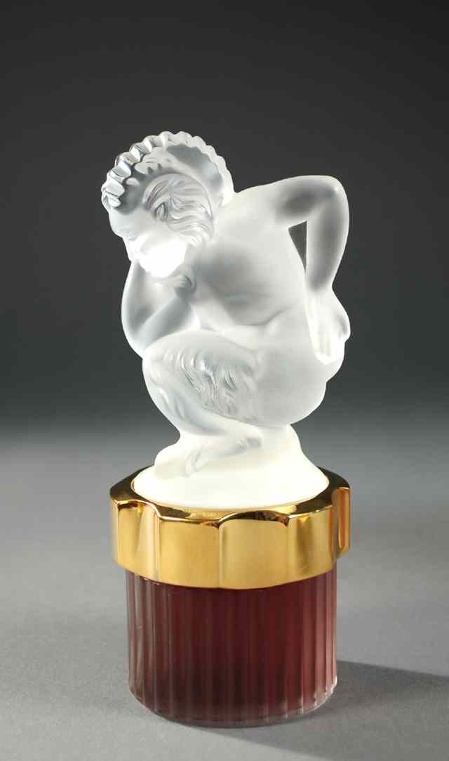 Appraisal: LALIQUE ''FAUNE'' MASCOTS COLLECTIONS PERFUM POUR HOMME the top having