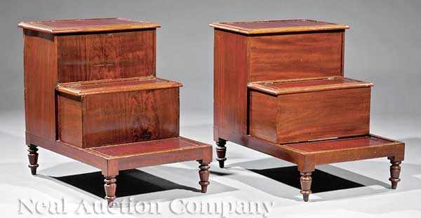 Appraisal: An Associated Pair of William IV Mahogany Bedsteps each with