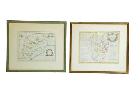 Appraisal: TWO MAPS England late th century Handcolored engraved maps on