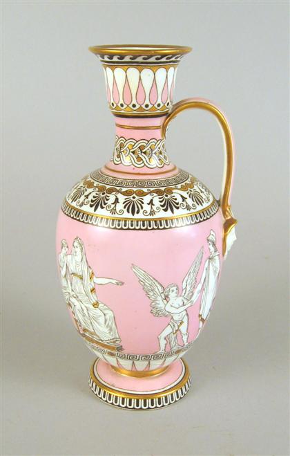 Appraisal: English neoclassical style porcelain ewer samuel alcock co th century