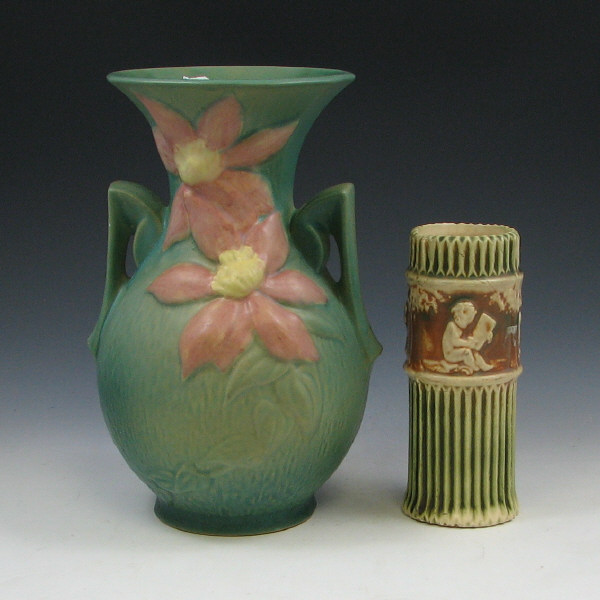 Appraisal: Roseville Clematis - Donatello - Vases Lot of two Roseville