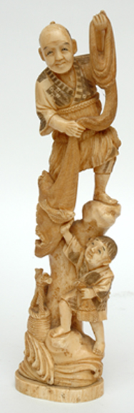 Appraisal: A JAPANESE IVORY OKIMONO Meiji Period - Carved from a