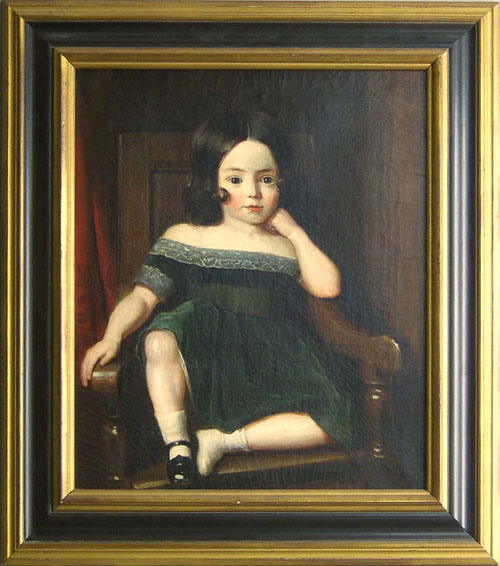 Appraisal: English oil on canvas portrait of a young girl th