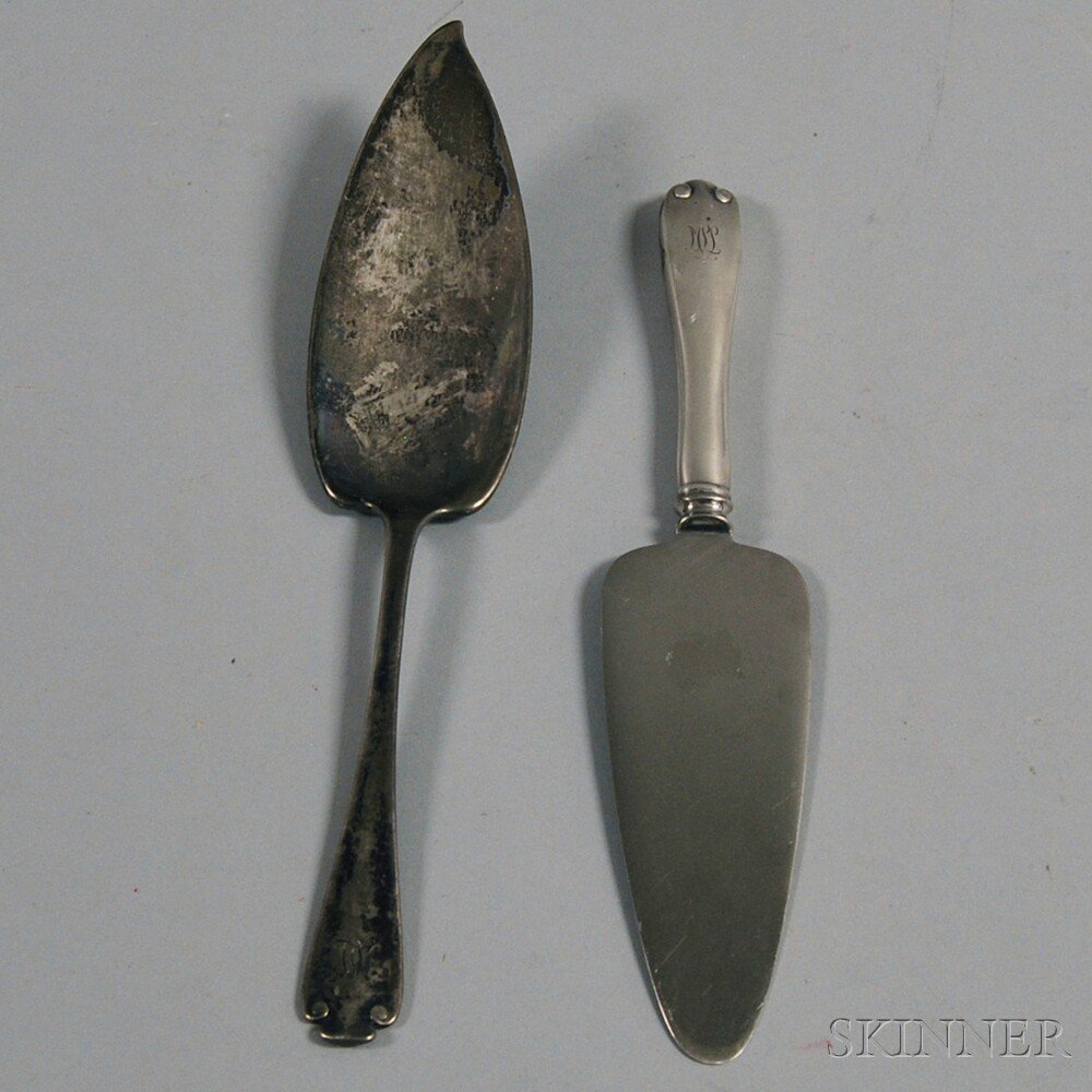 Appraisal: Two Tiffany Co Flemish Sterling Silver Serving Items a fish