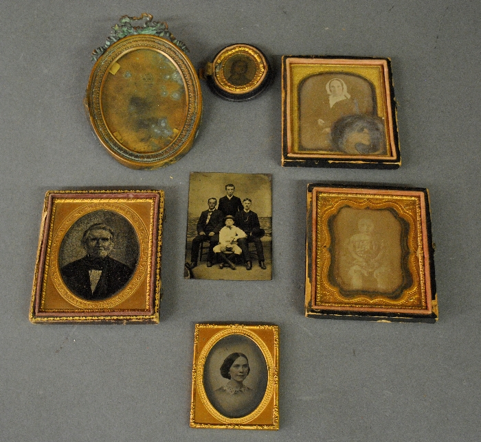 Appraisal: - Two daguerreotypes h a tin type brass frame etc