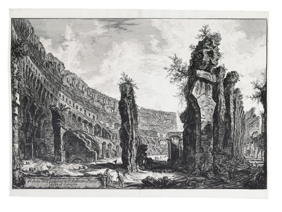 Appraisal: GIOVANNI B PIRANESI Veduta dell'interno dell'Anfiteatro Flavio detto il Colosseo