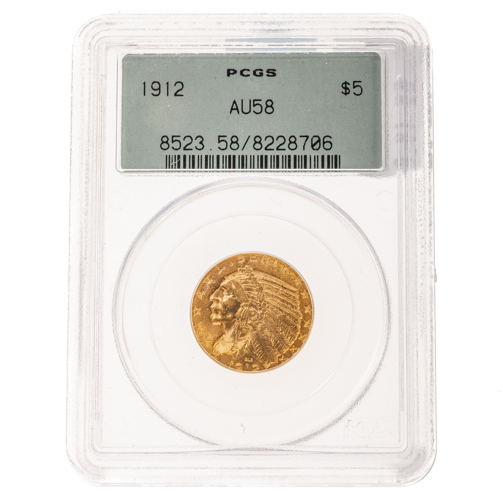 Appraisal: INDIAN GOLD HALF EAGLE PCGS AU- Small rub on the