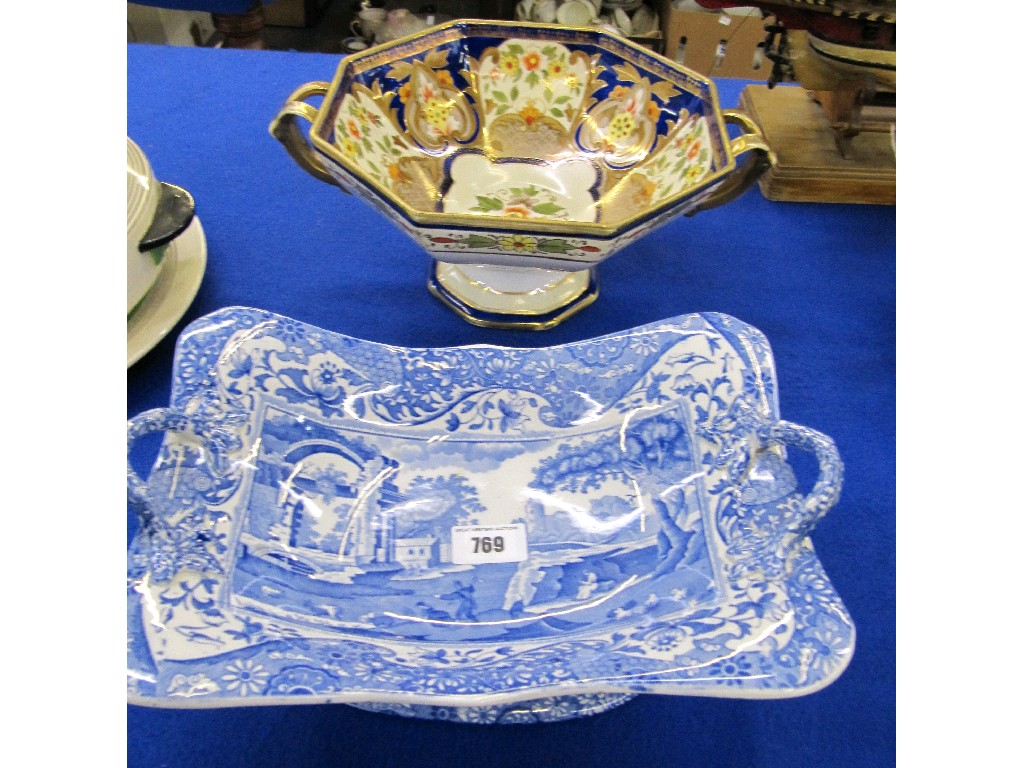 Appraisal: Copeland Spode 'Italian' twin handled footed dish and a Noritake