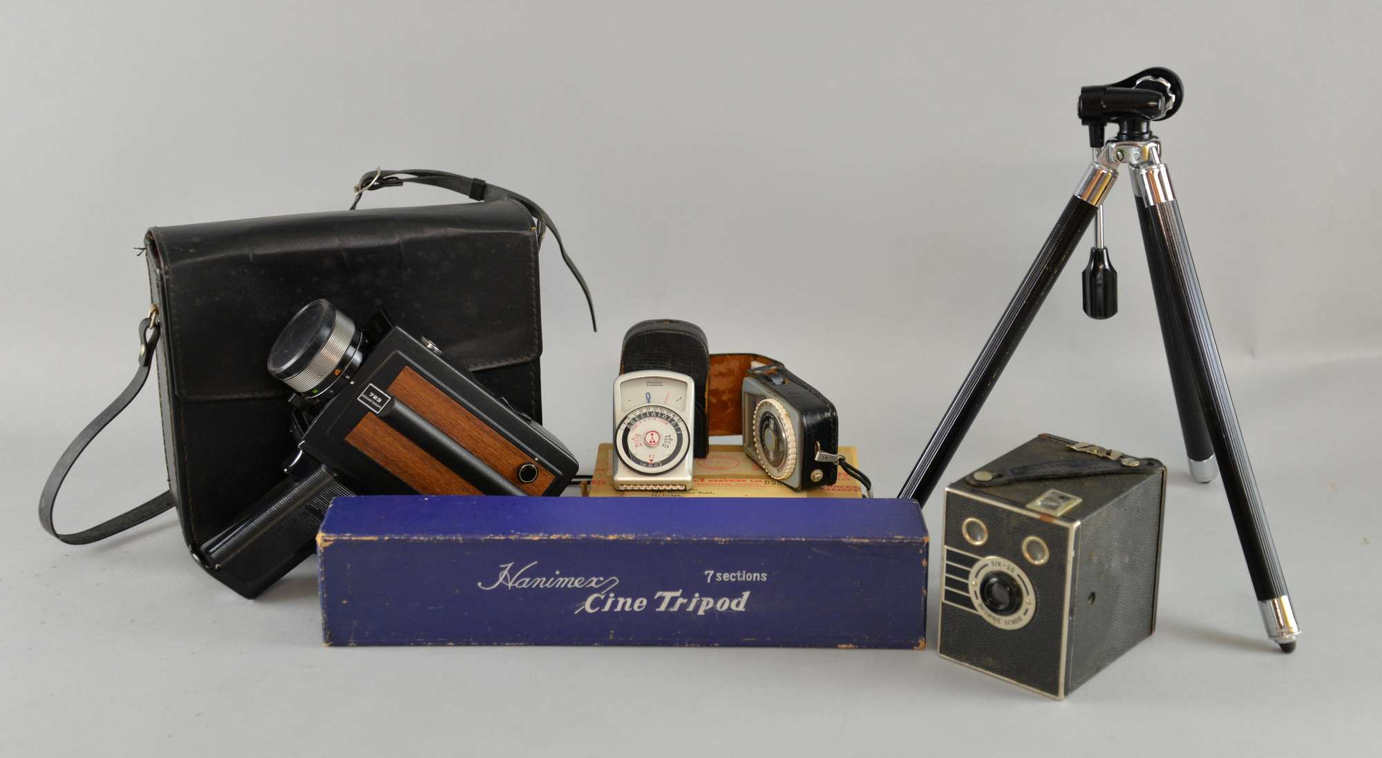 Appraisal: Collection of video photographic cameras lenses accessories including Pathe H