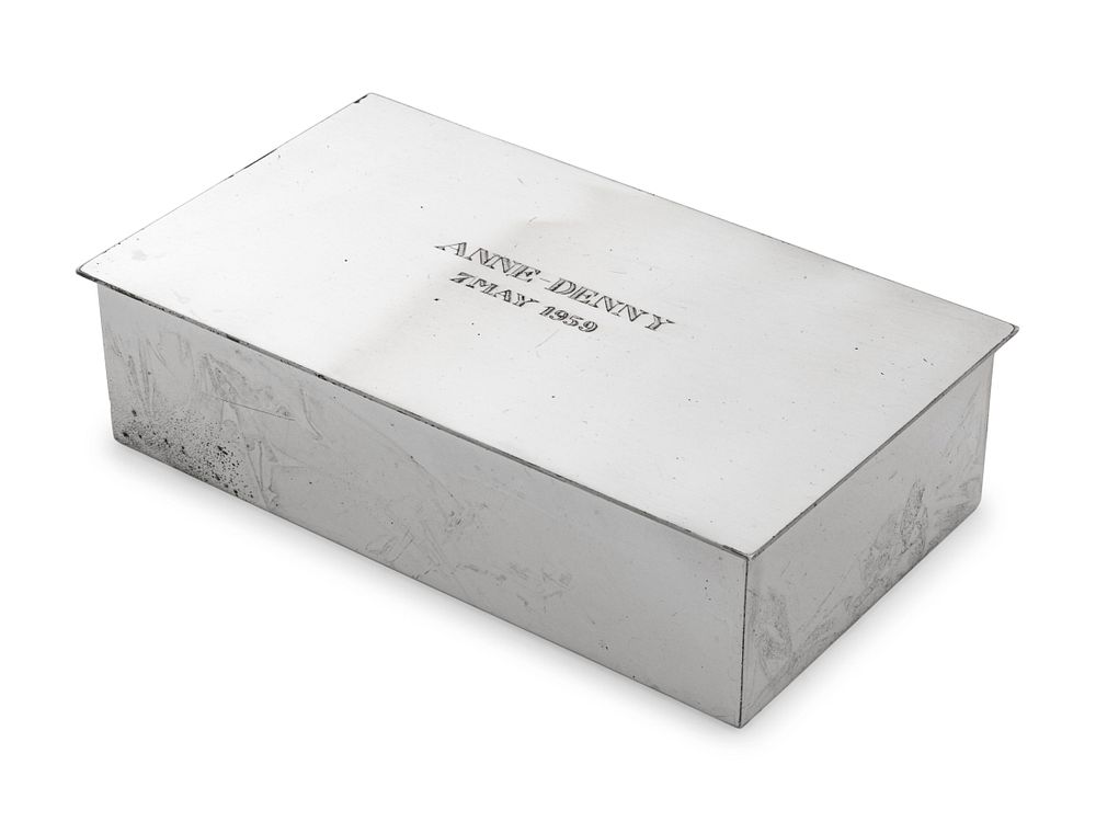 Appraisal: A Tiffany Co Silver Table-Top Cigarette Box A Tiffany Co