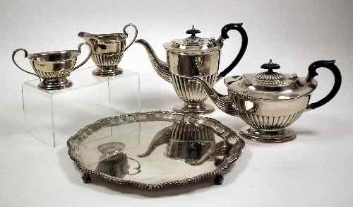 Appraisal: An Elizabeth II silver oval five piece tea service with