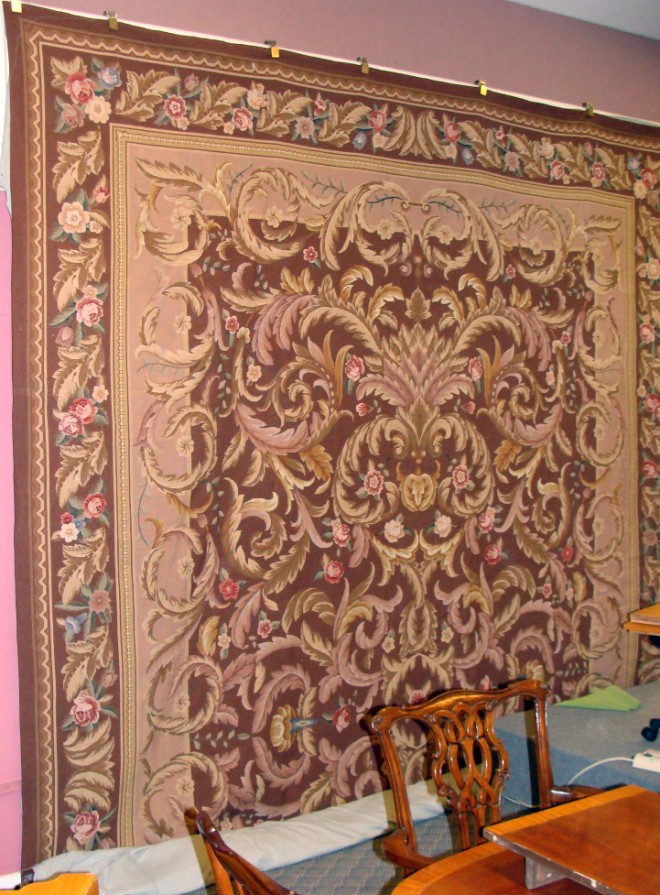 Appraisal: Monumental Aubusson Style Needlepoint Carpet x feet sight