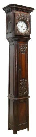 Appraisal: French Morbier oak longcase clock thc having cornice top over