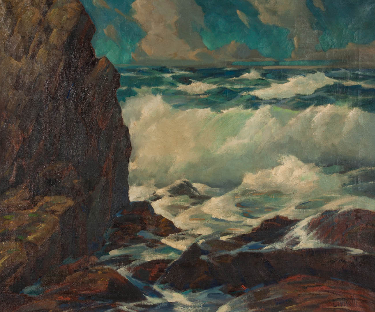 Appraisal: Gustave Cimiotti Cliffs at Ogunquit Maine oil American - Oil