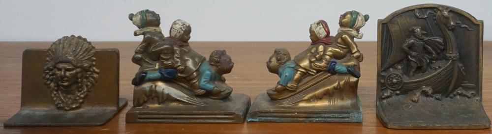 Appraisal: THREE PAIRS METAL BOOKENDSThree Pairs Metal Bookends