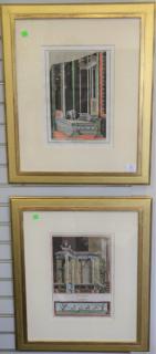 Appraisal: Set of four hand colored Italian engravings after Giambattista Nolli