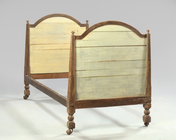 Appraisal: Early Swedish Polychromed Bedstead early th century the matching headboard