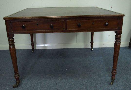 Appraisal: A George IV mahogany partner's writing table the square top