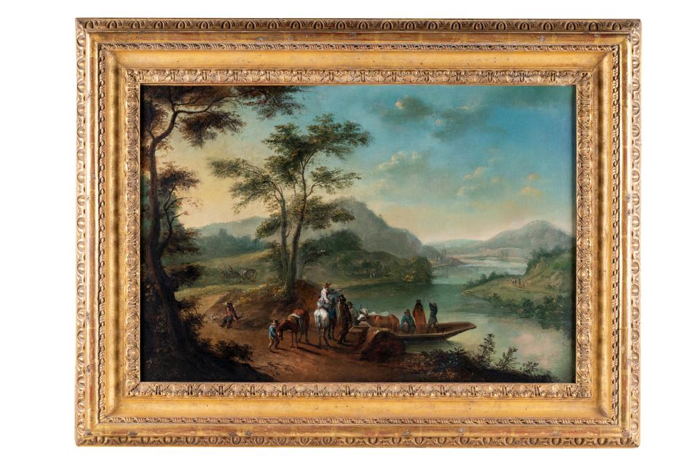 Appraisal: ITALIAN SCHOOL FIGURES IN A LANDSCAPE in the style of