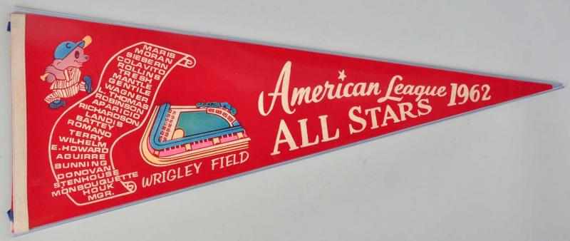 Appraisal: American League All-Star Pennant Description For game held at Wrigley