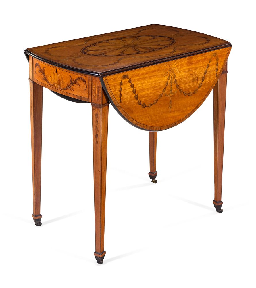 Appraisal: A George III Adam Style Marquetry Inlaid Satinwood Pembroke Table