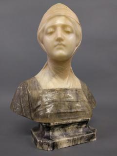 Appraisal: Marble Beatrice Marble and alabaster carved bust of Beatrice after