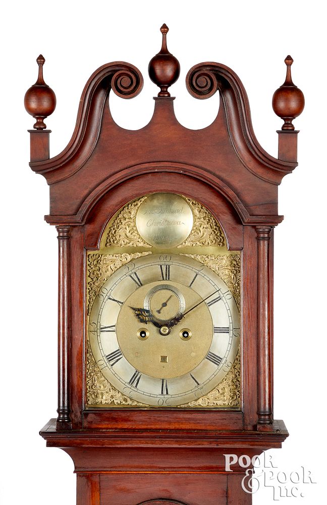 Appraisal: Delaware Chippendale walnut tall case clock Delaware Chippendale walnut tall